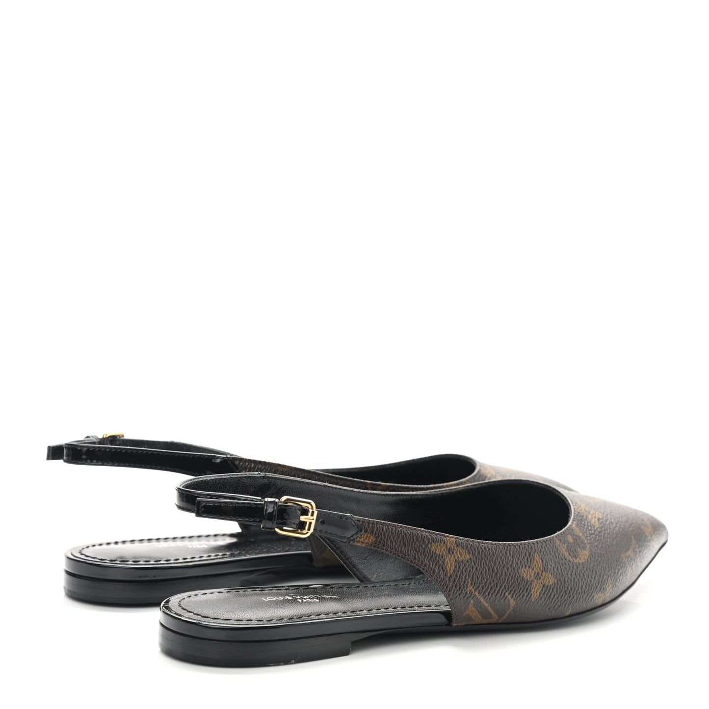 Patent Monogram Cherie Slingback Ballerina Flats 36