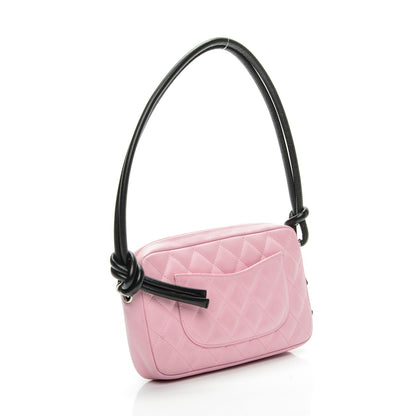 Chanel Calfskin Quilted Cambon Pochette Pink Black 3 of 8