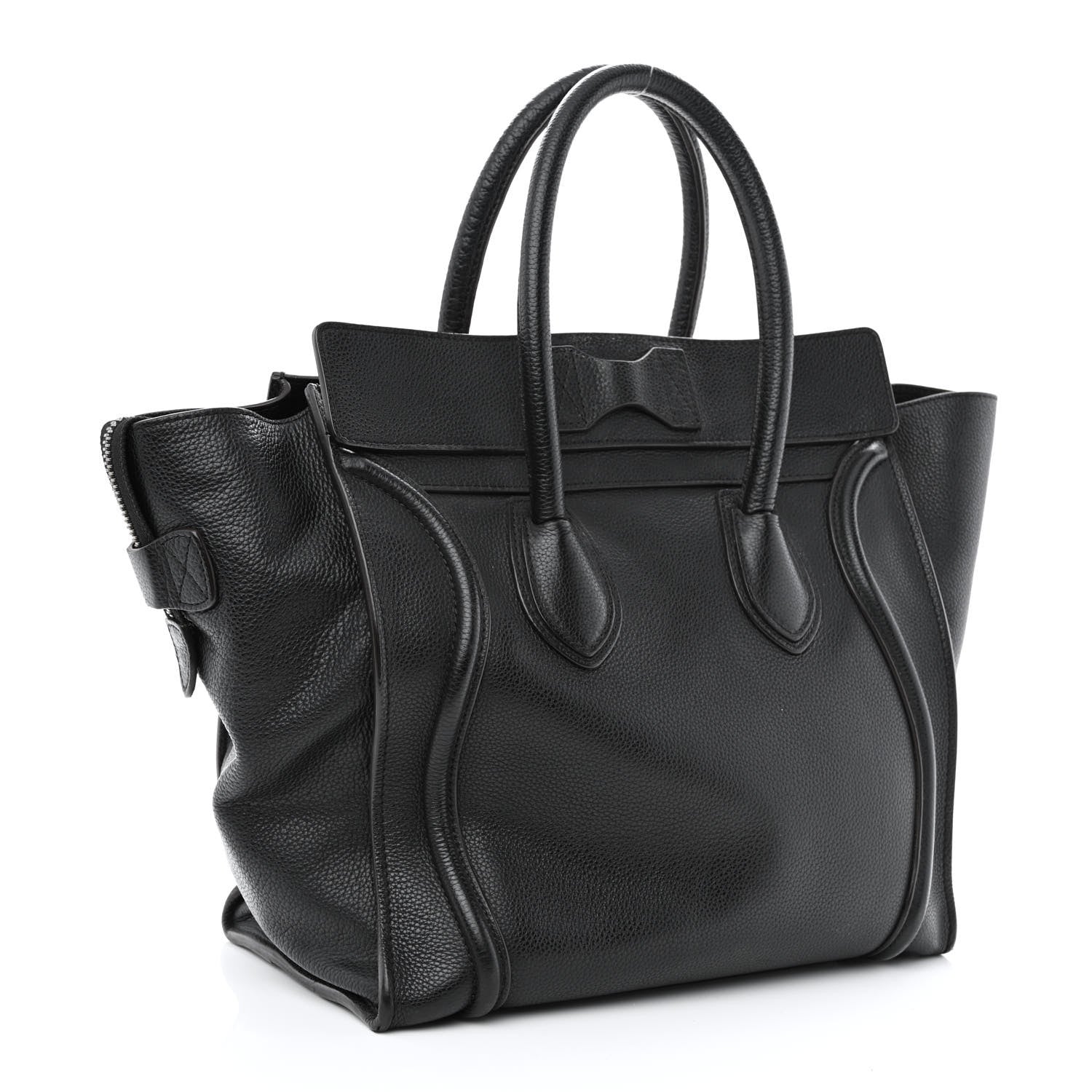 Celine Drummed Calfskin Mini Luggage Black 3 of 9