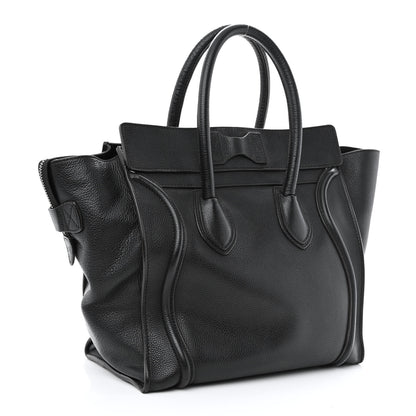 Celine Drummed Calfskin Mini Luggage Black 3 of 9