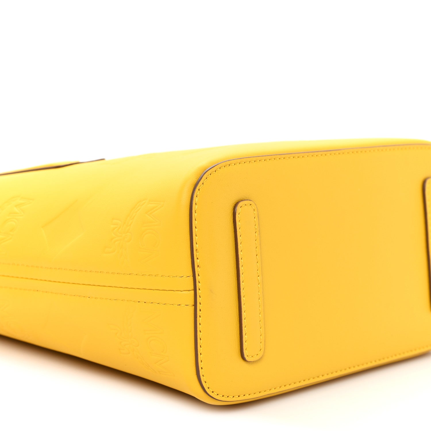 MCM Calfskin Maxi Monogram Mini Liz Tote Old Gold 9 of 11