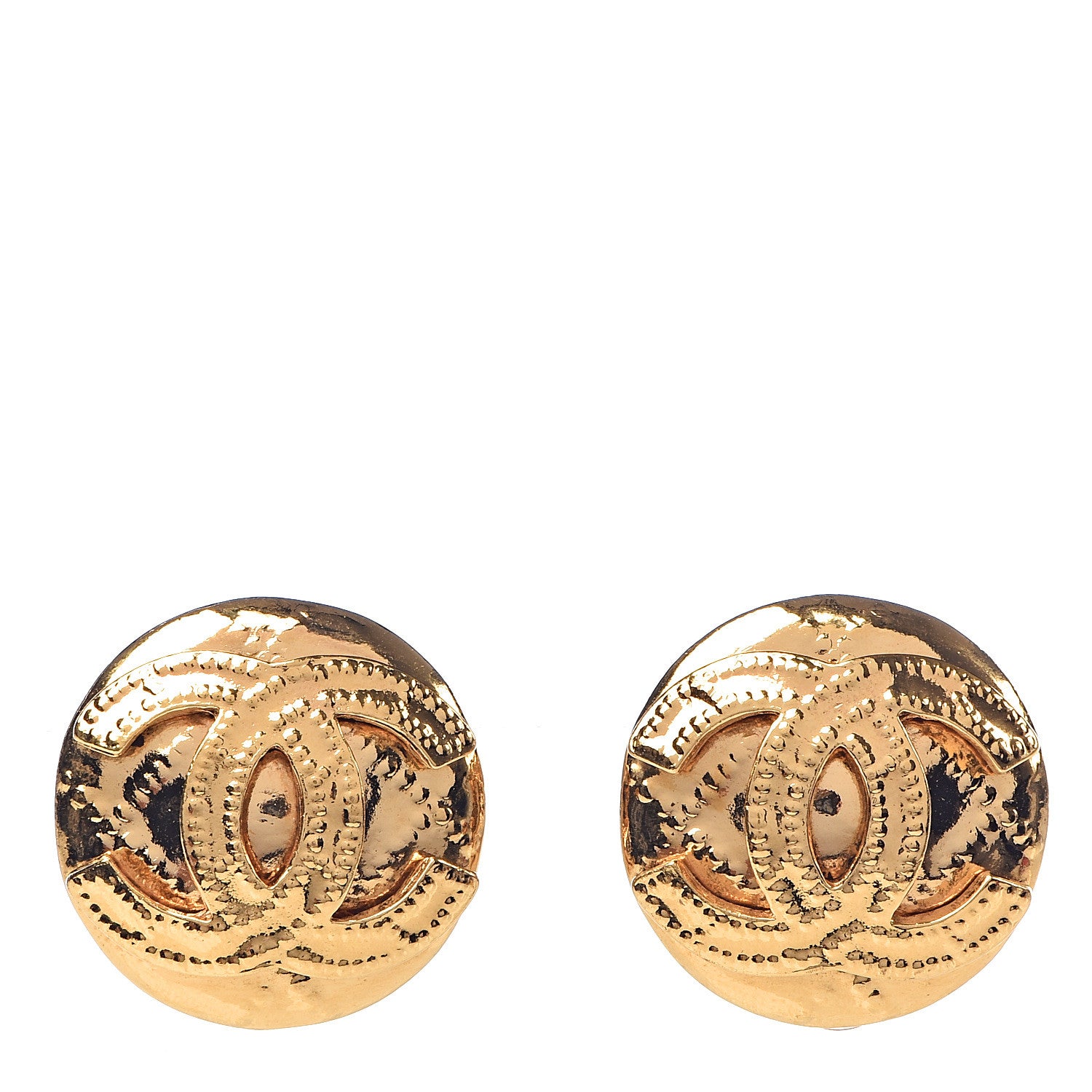 Chanel Round CC Clip On Earrings Gold 1 of 4