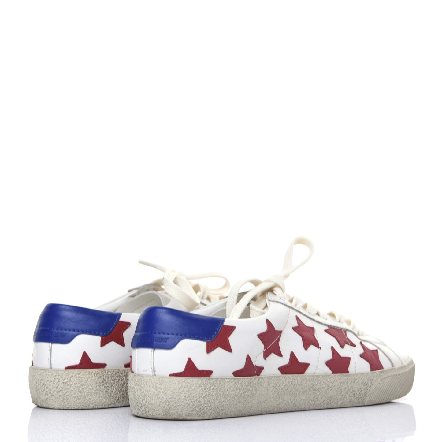 Calfskin Star Court Sneakers 38.5 White Red