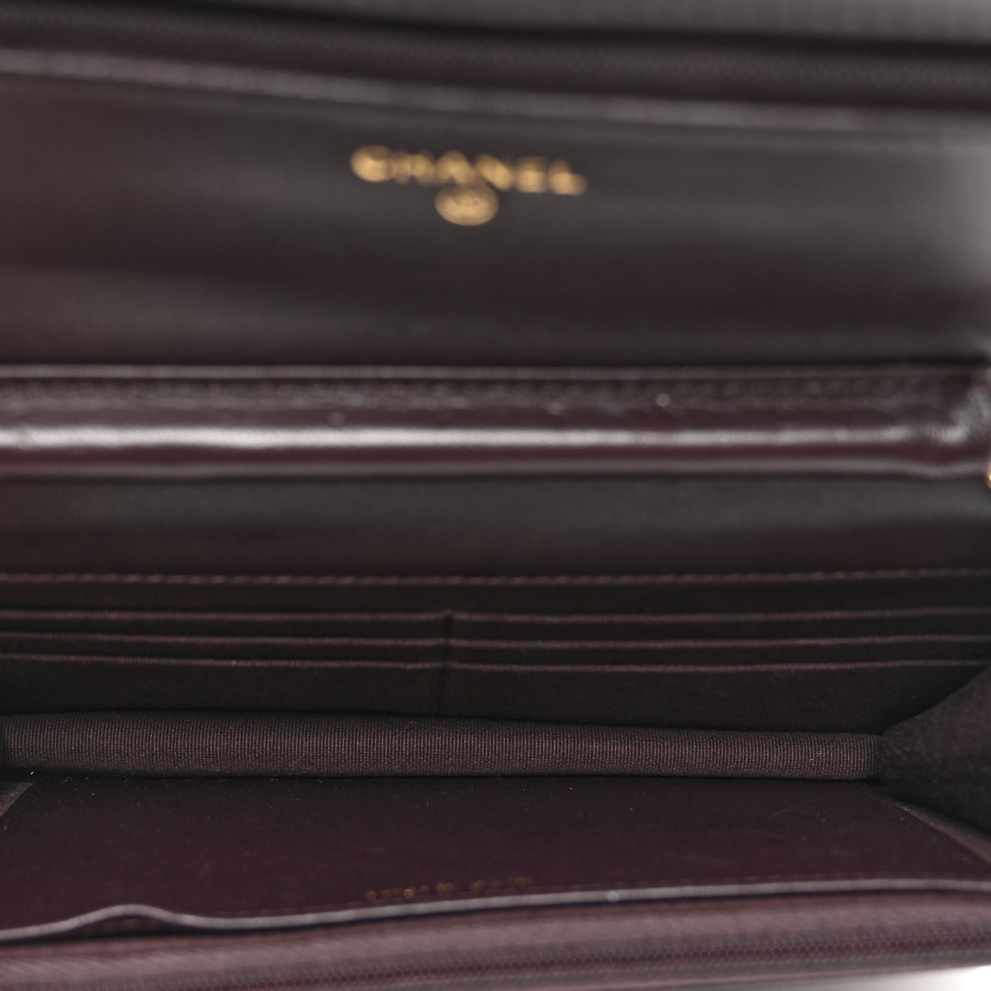 Lambskin Quilted Studded CC Wallet On Chain WOC Brown