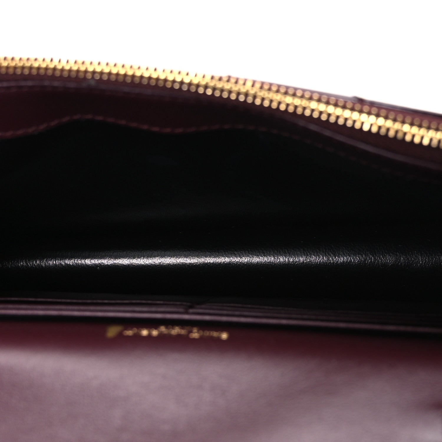Saint Laurent Patent Calfskin Matelasse Chevron Monogram Envelope Chain Wallet Dark Red Wine 5 of 10