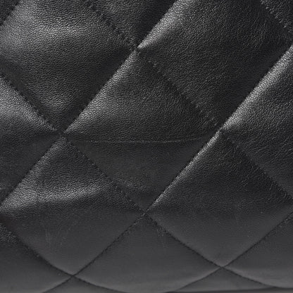 Chanel Lambskin Quilted Drawstring Shopping Bag Black 14 of 14