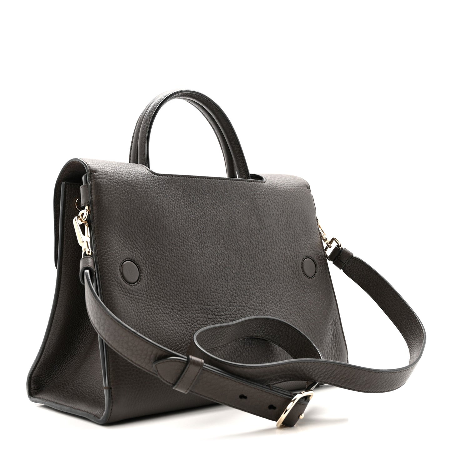 Grained Calfskin Medium Diorever Flap Dark Brown