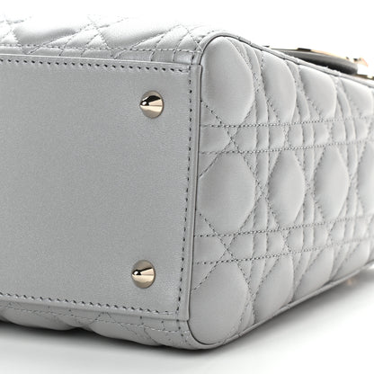 Christian Dior Pearly Lambskin Cannage Medium Lady Dior Opaline 8 of 8