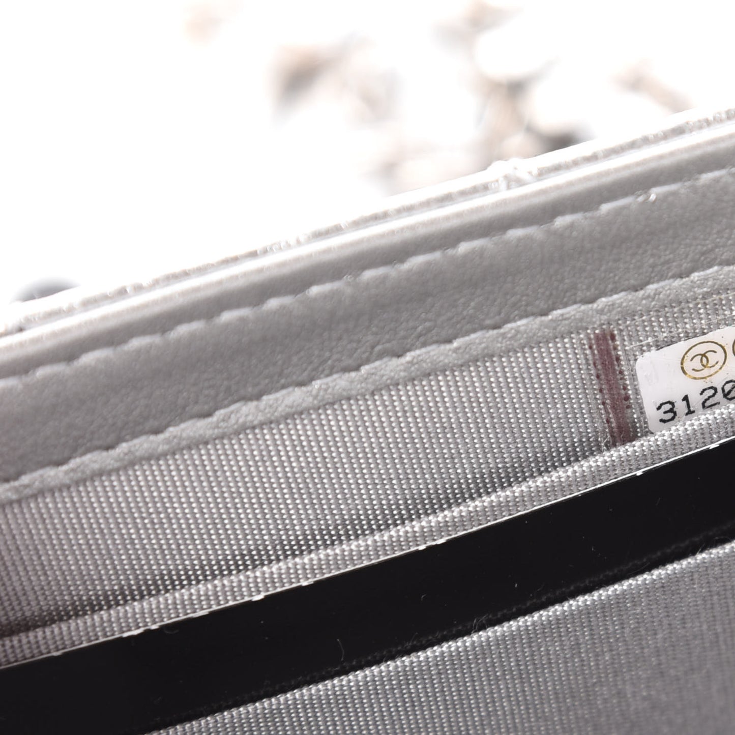 Metallic Lambskin Quilted Mini Trendy CC Clutch With Chain Silver