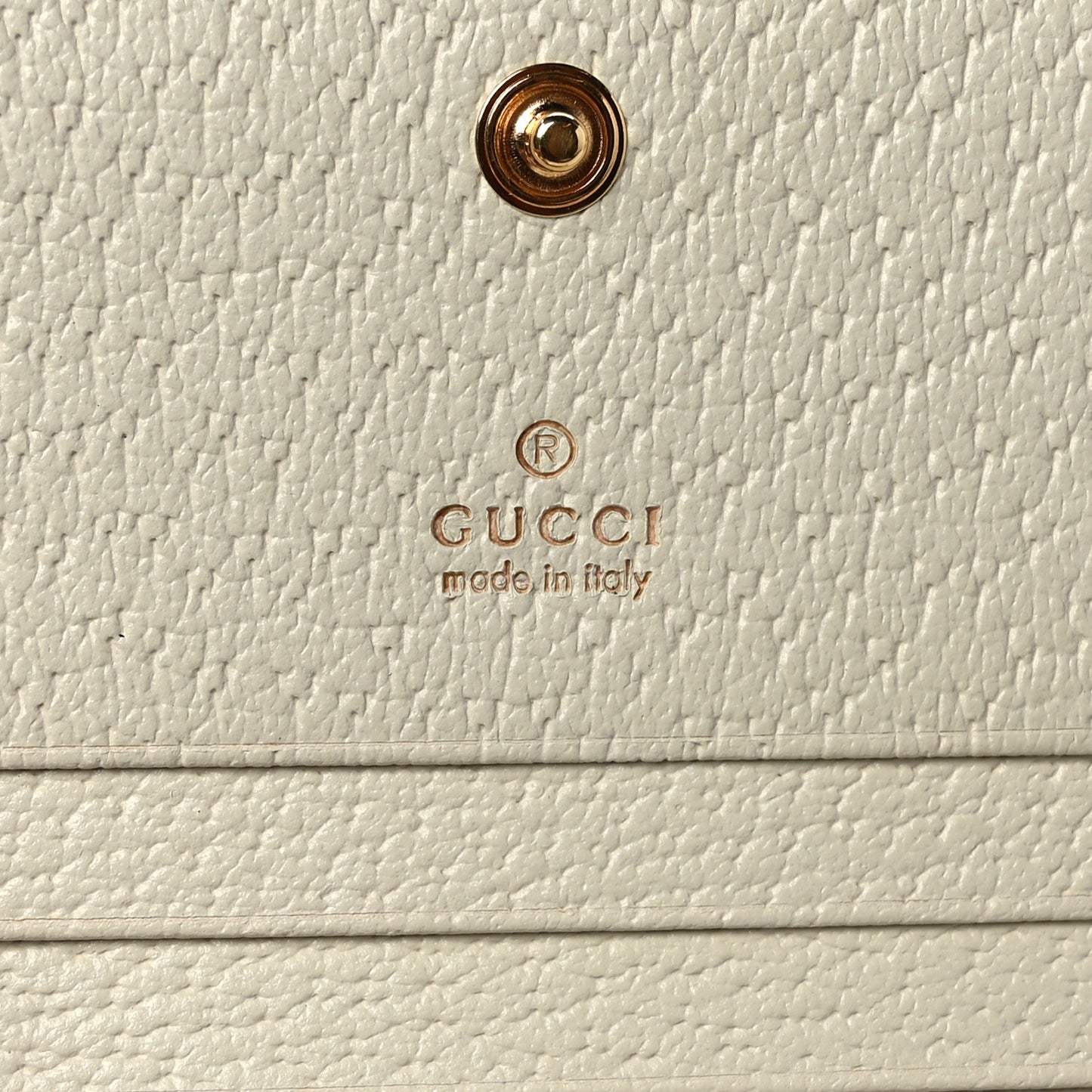 GG Supreme Monogram Textured Dollar Calfskin Web Ophidia Card Case Beige Ebony Mystic White