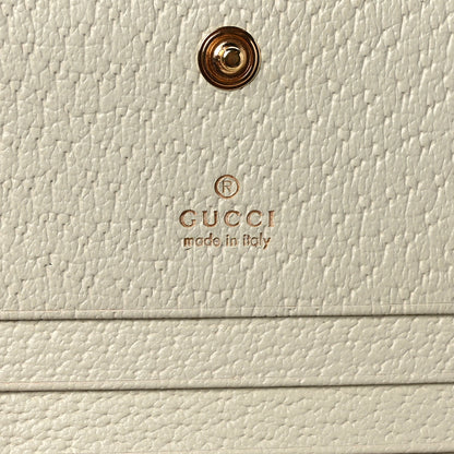 Gucci GG Supreme Monogram Textured Dollar Calfskin Web Ophidia Card Case Beige Ebony Mystic White 7 of 8