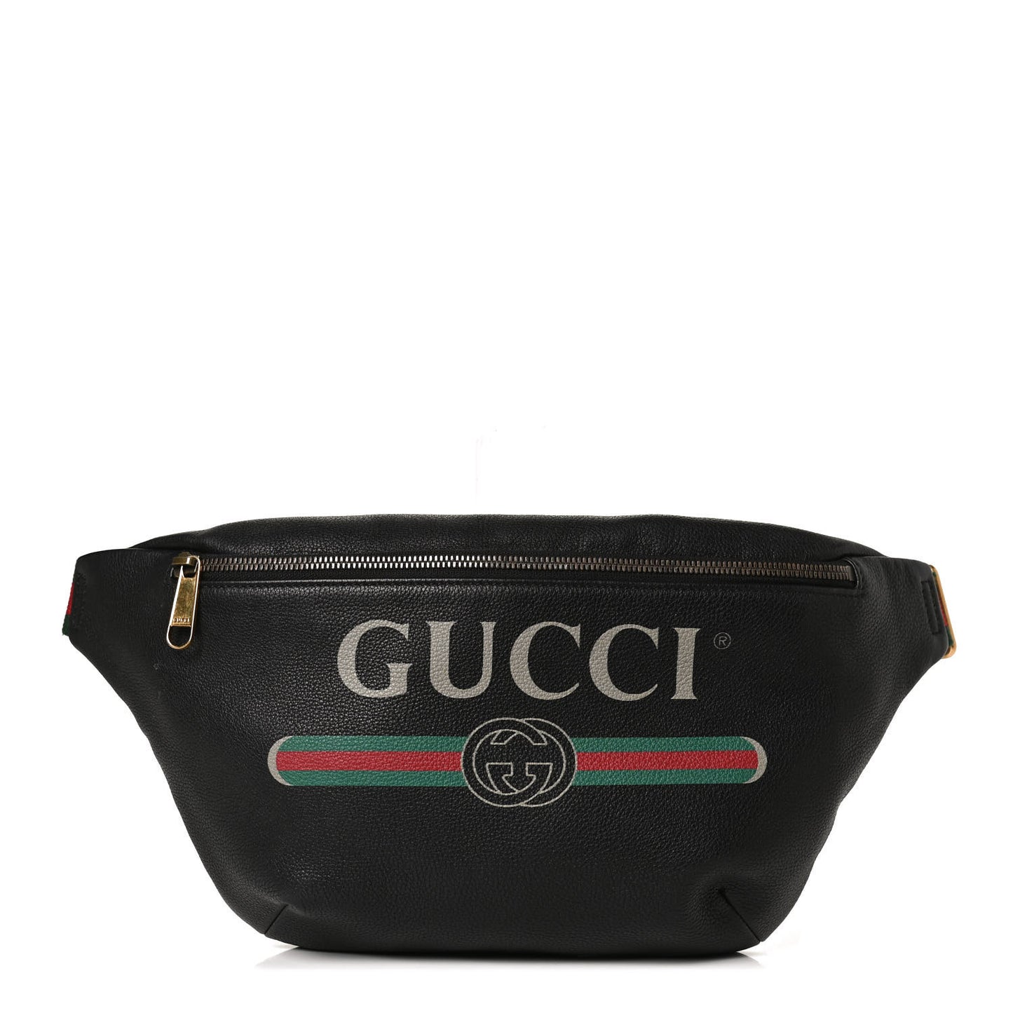 Grained Calfskin Logo Belt Bag Black