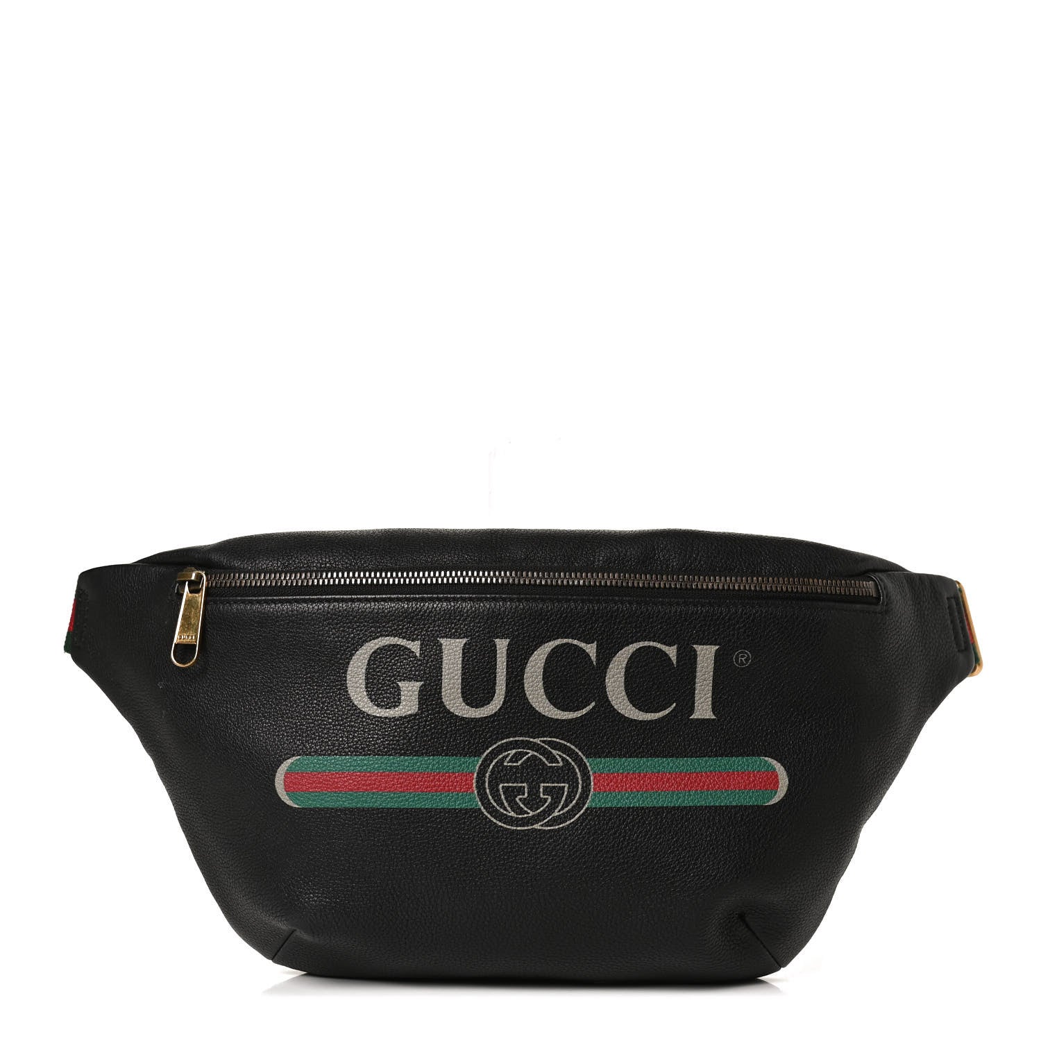Gucci Grained Calfskin Logo Belt Bag Black 1 of 11