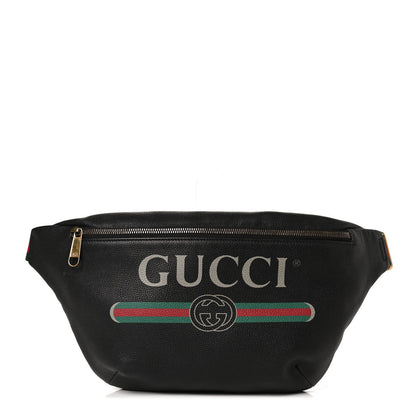 Gucci Grained Calfskin Logo Belt Bag Black 1 of 11