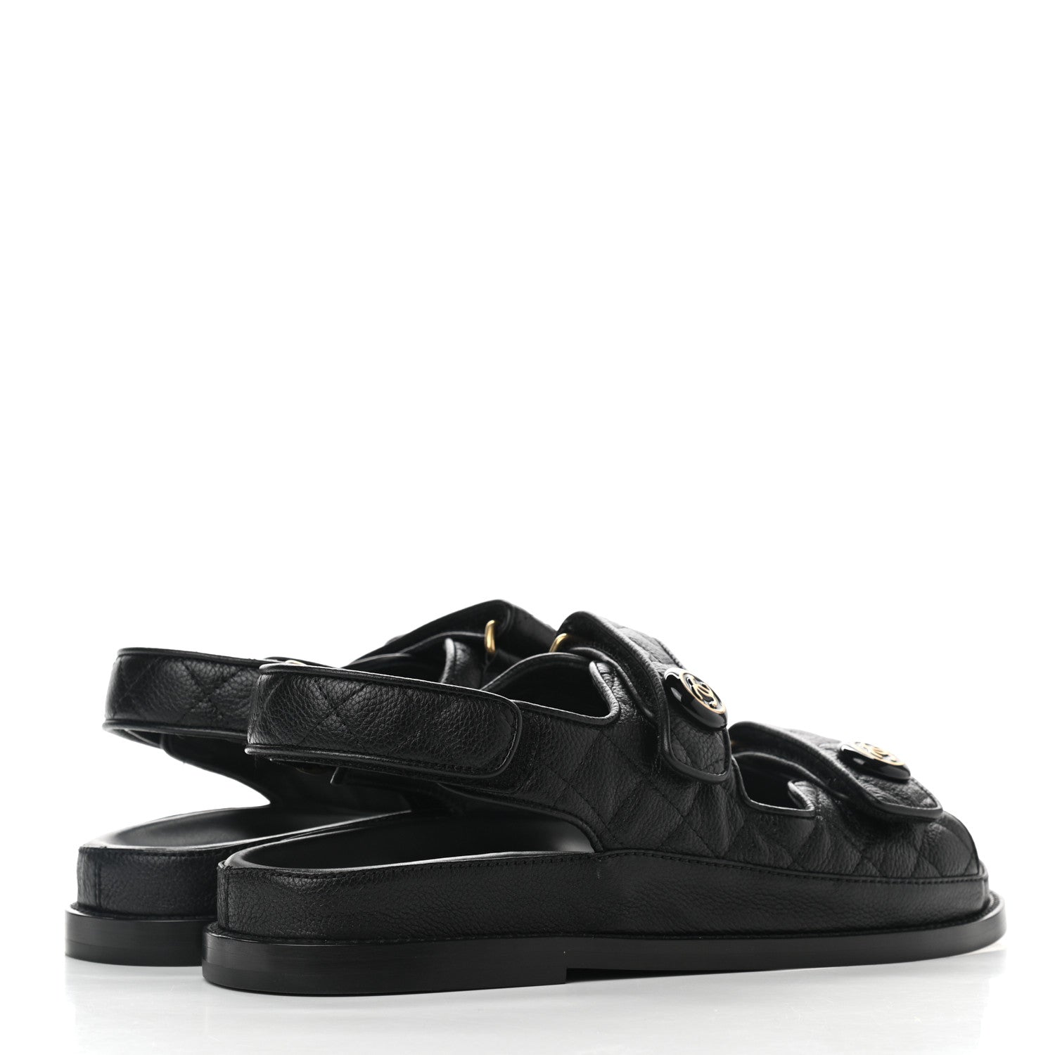 Chanel Velcro Dad Sandals 38 Black 4 of 9