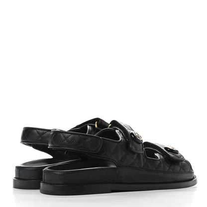 Chanel Velcro Dad Sandals 38 Black 4 of 9