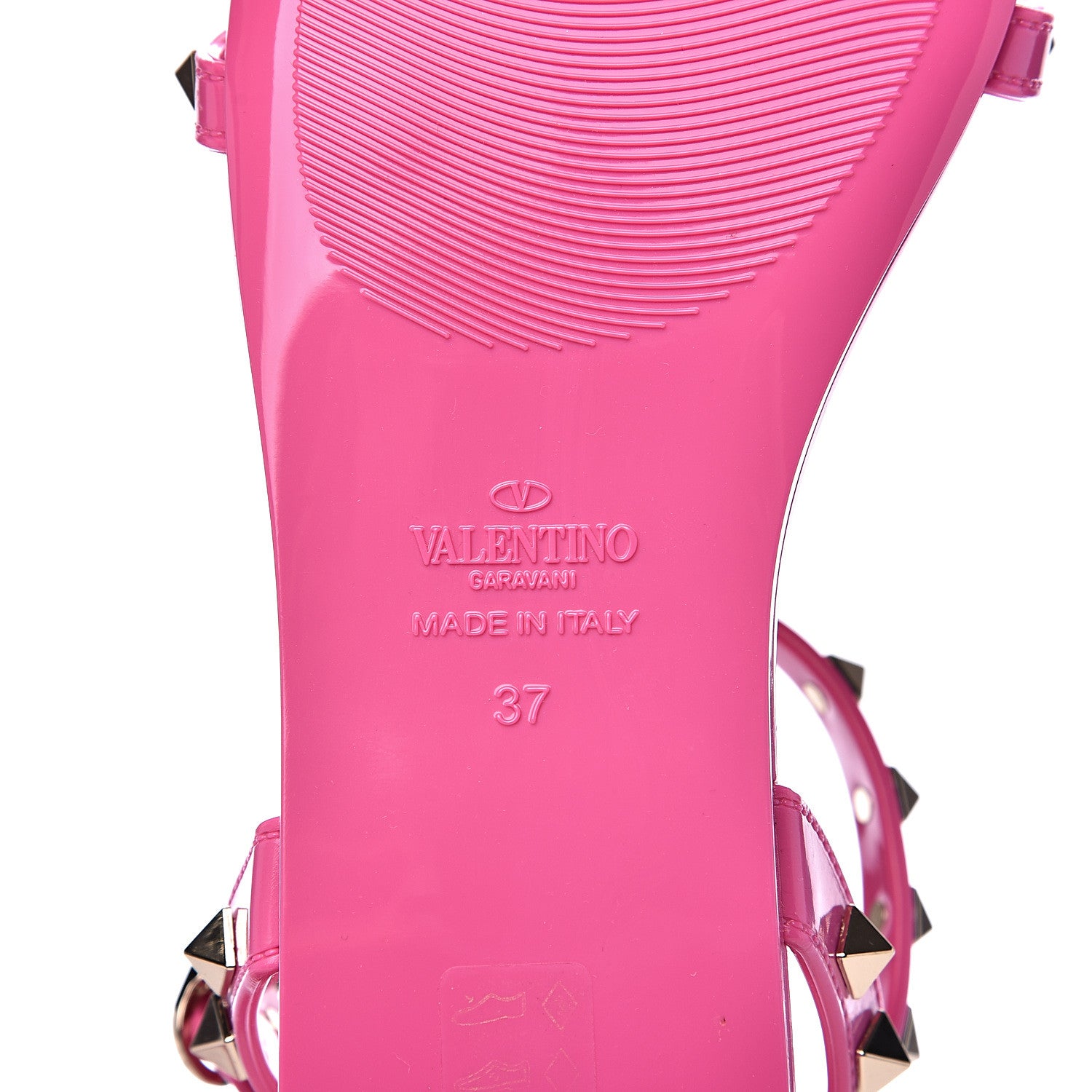 Valentino Garavani PVC Jelly Rockstud Caged Sandals 37 Pink 7 of 7