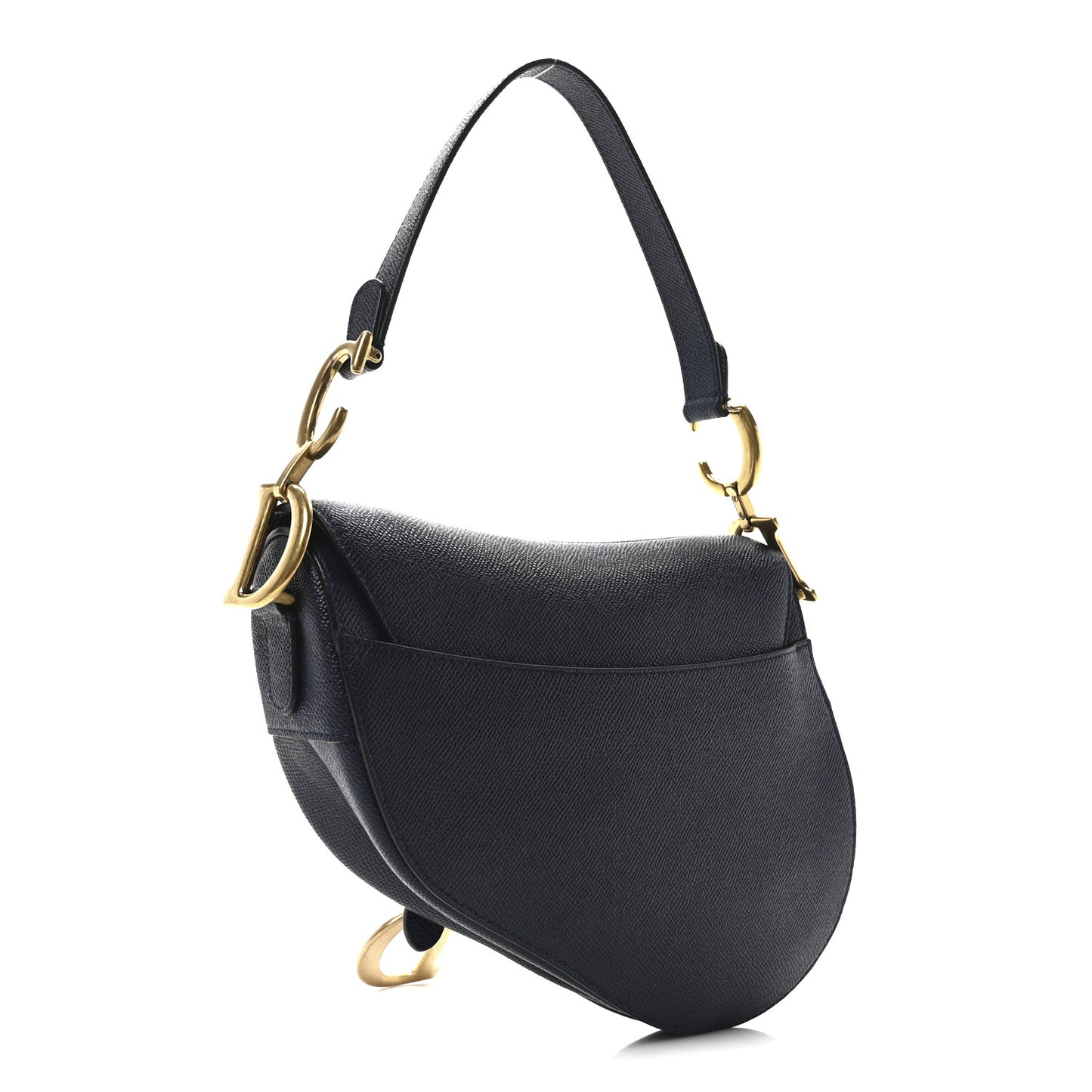 Grained Calfskin Saddle Bag Navy