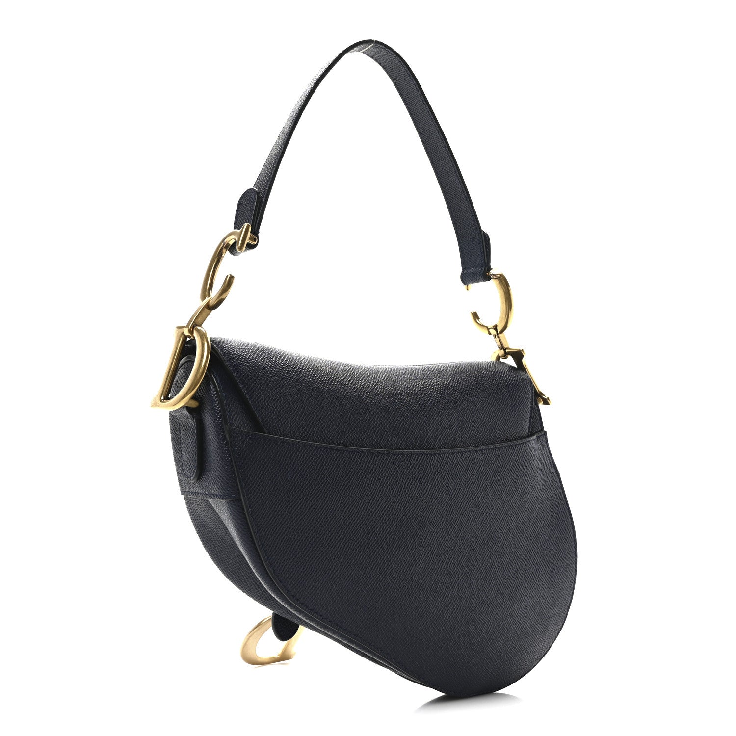 Christian Dior Grained Calfskin Saddle Bag Navy 3 of 11