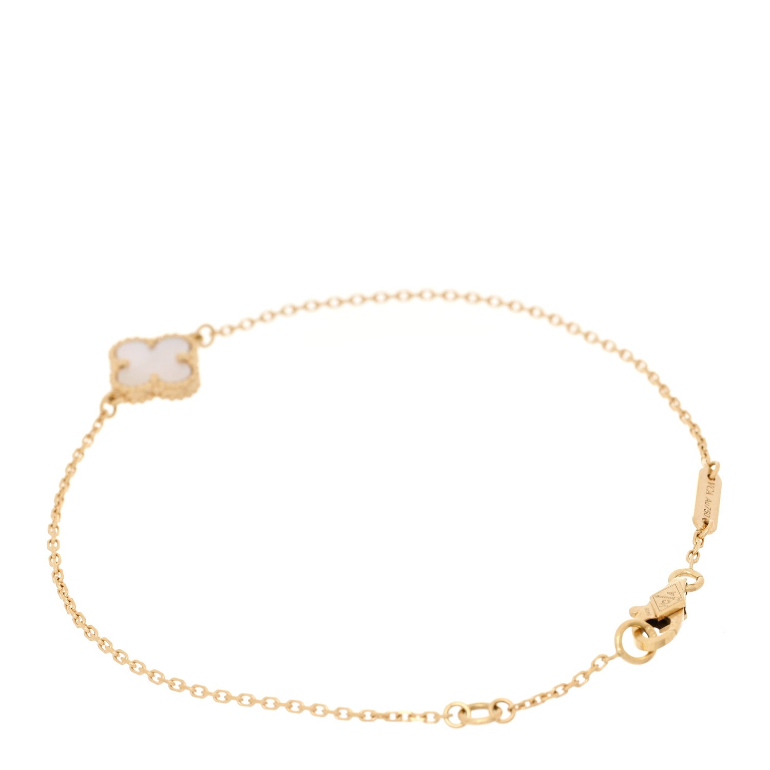Van Cleef & Arpels 18K Yellow Gold Mother of Pearl Sweet Alhambra Bracelet 2 of 6