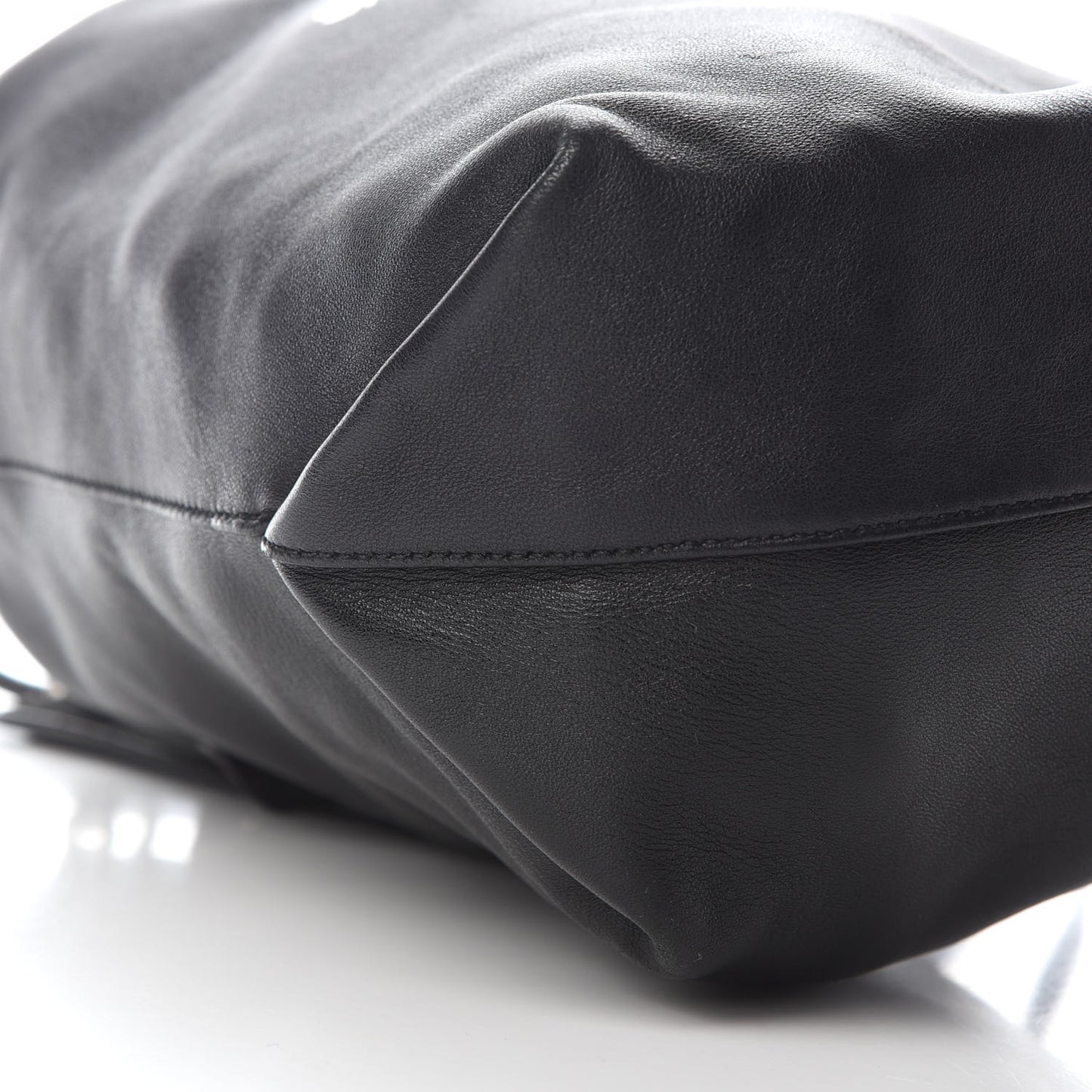 Lambskin Small Teddy Bucket Bag Black