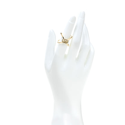 Gucci 18K Yellow Gold Diamond Running G Cross Ring 53 6.25 2 of 6