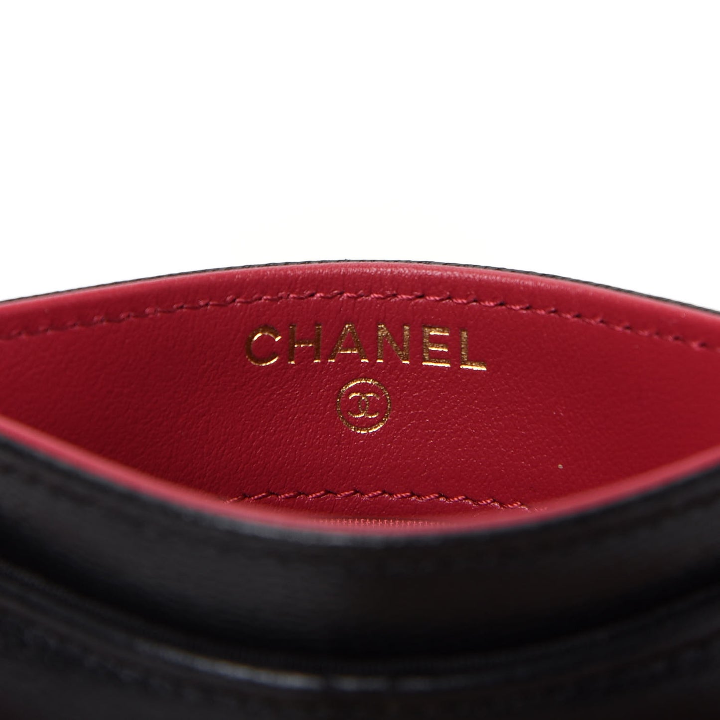 Shiny Goatskin Quilted Chanel 19 Card Holder Black