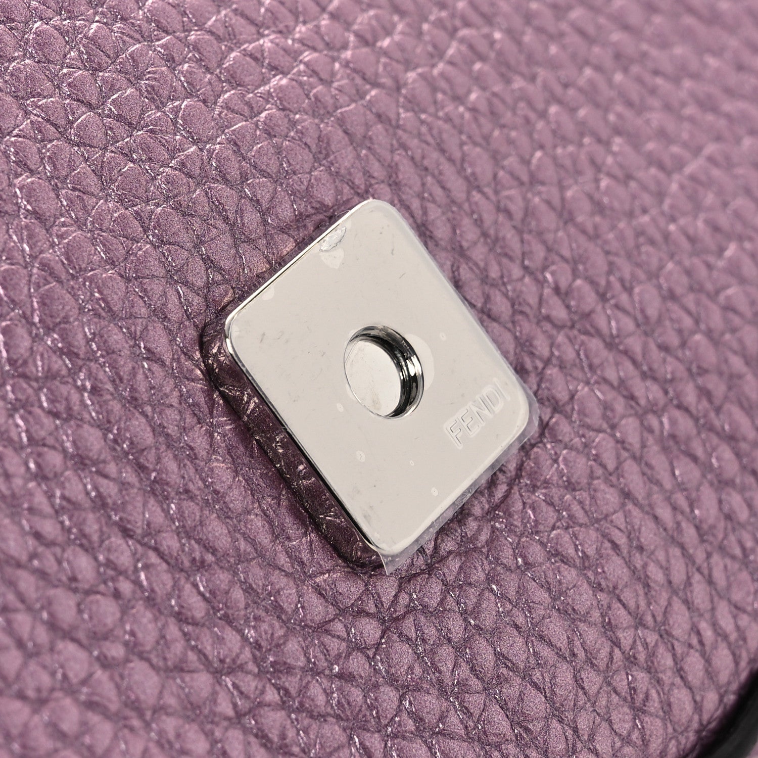 Fendi Metallic Cuoio Roma Sellerissima Nappa Sintetica Tape Stitch Mini Baguette Rosa Placca Argento 10 of 10