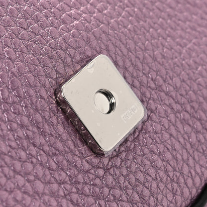 Fendi Metallic Cuoio Roma Sellerissima Nappa Sintetica Tape Stitch Mini Baguette Rosa Placca Argento 10 of 10