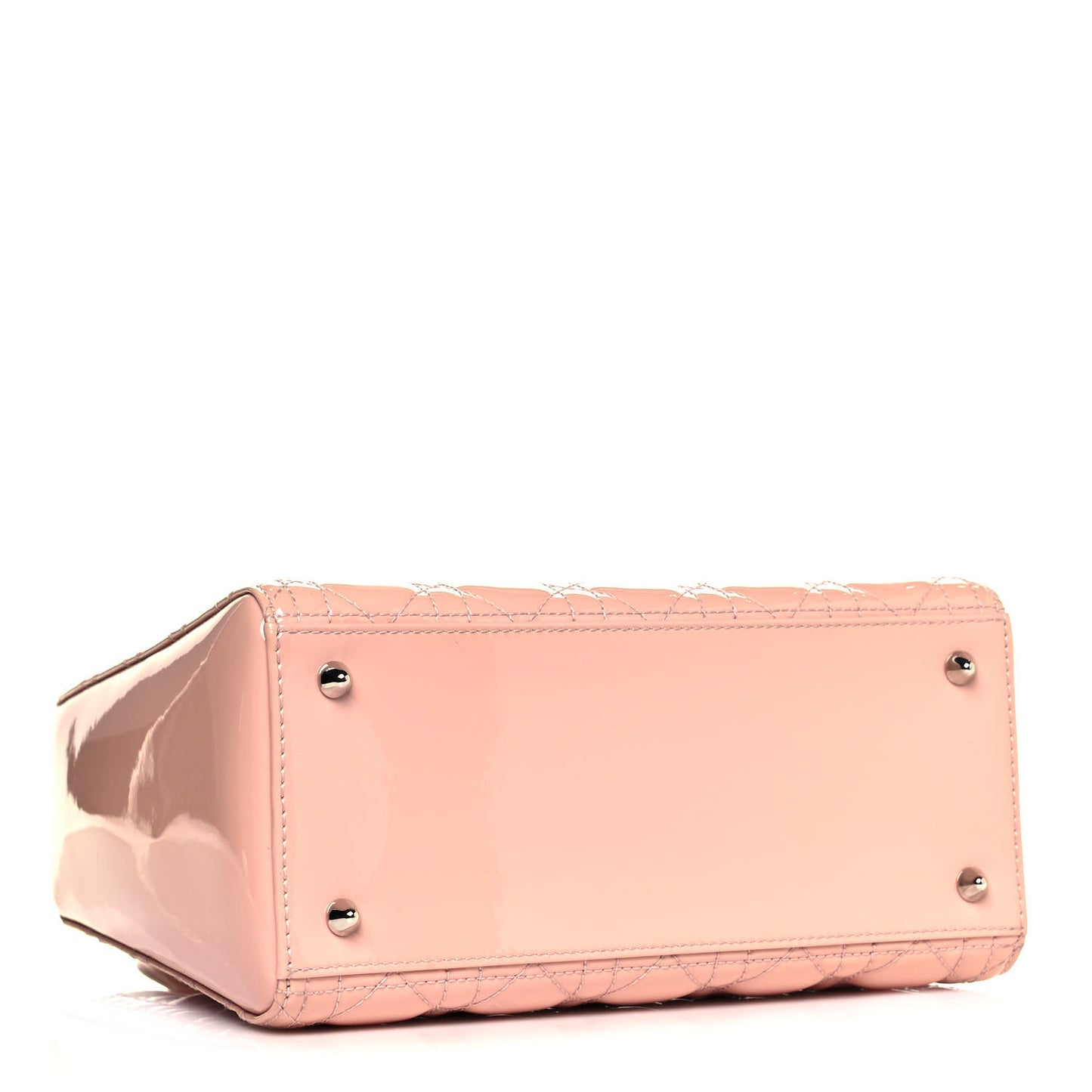 Patent Cannage Medium Lady Dior Rose Clair