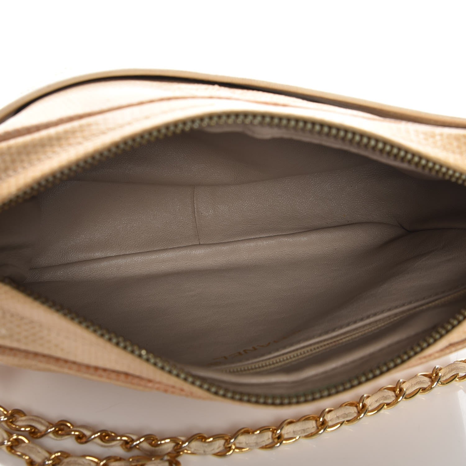 Chanel Lizard Quilted Tassel Camera Case Beige 5 of 12