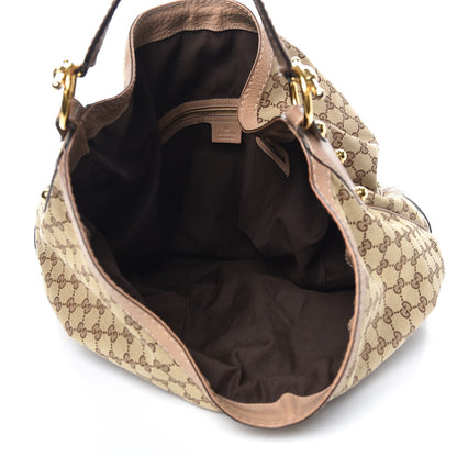 Gucci Monogram Large Jockey Hobo Beige 5 of 12