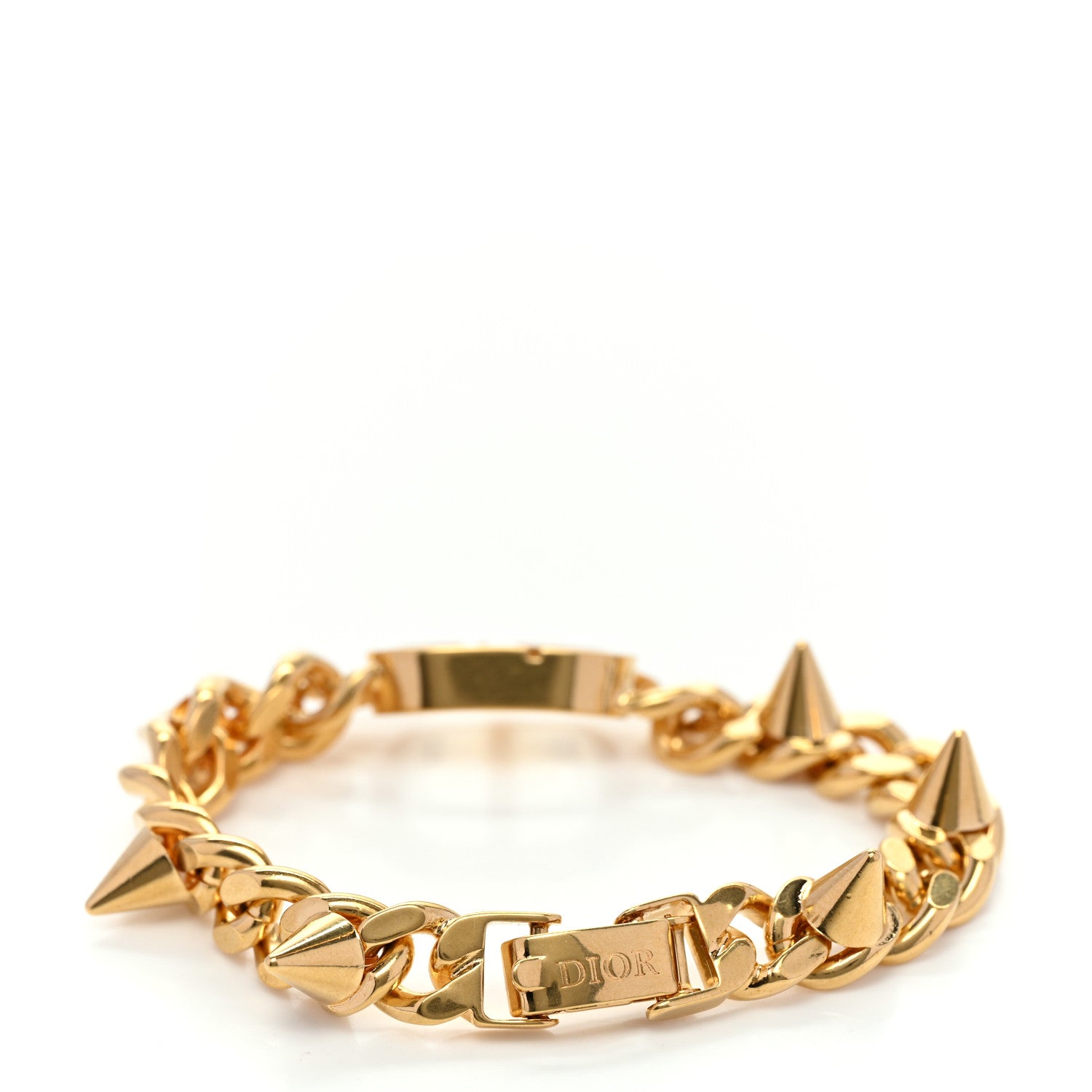 Christian Dior Metal Petit CD Spikes Chain Bracelet Gold 4 of 6