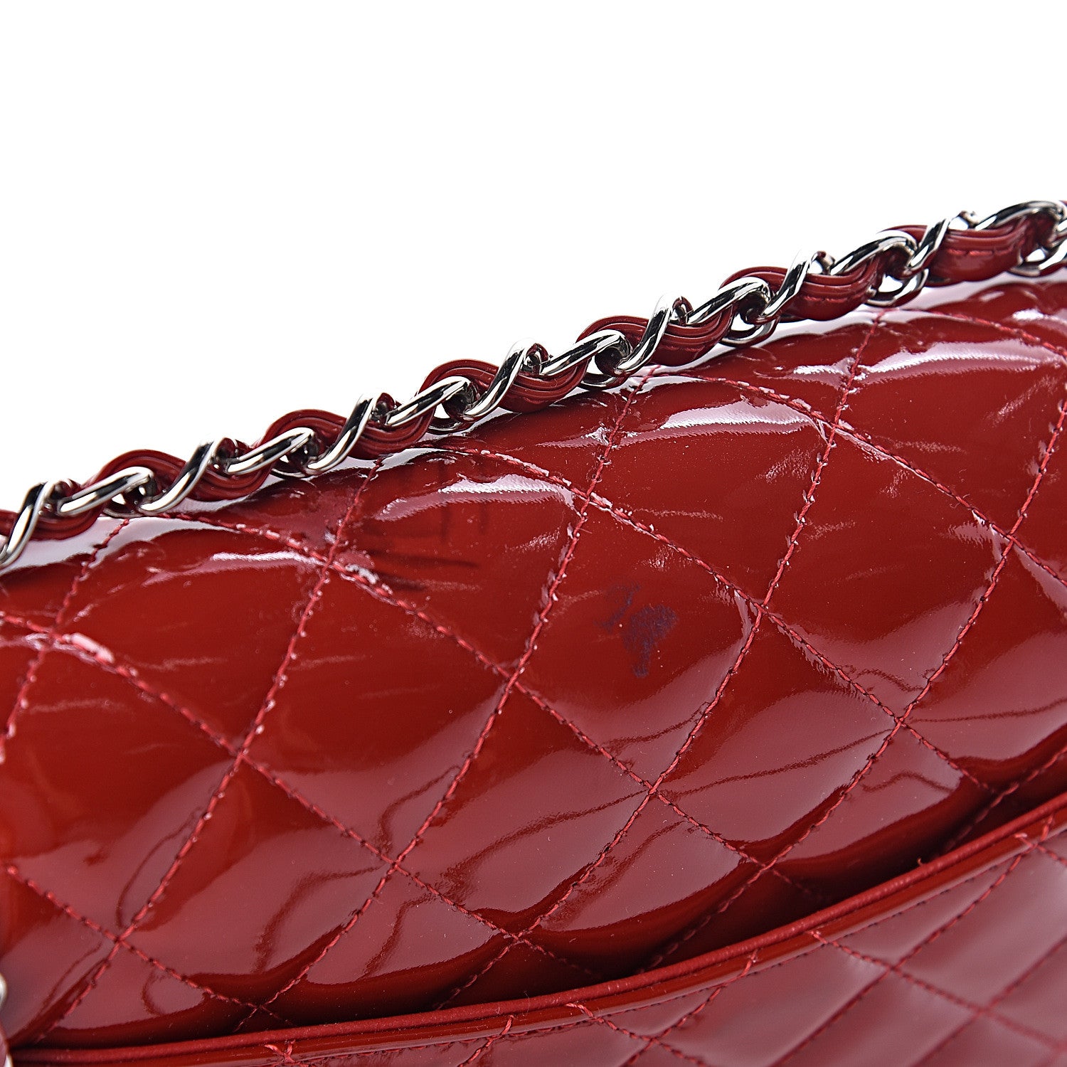 Chanel Patent Calfskin Quilted Medium Double Flap Red 13 of 13