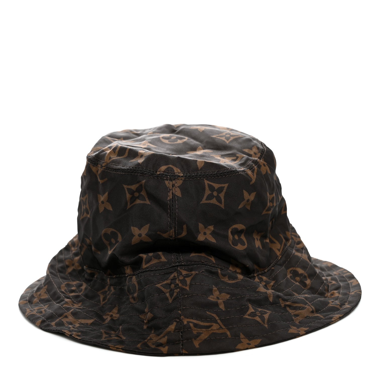 Louis Vuitton Nylon Monogram Reversible Bob Bucket Hat S Brown Black 6 of 9
