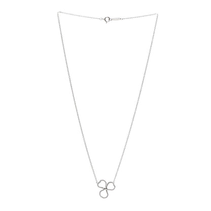 Tiffany Platinum Diamond Small Paper Flowers Pendant Necklace 3 of 6