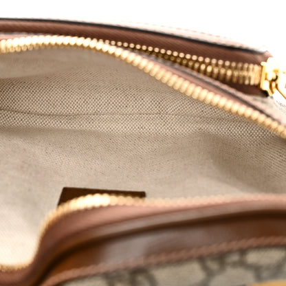 Gucci GG Supreme Monogram Textured Calfskin Retro Interlocking G Belt Bag Beige Ebony Brown Sugar 5 of 10