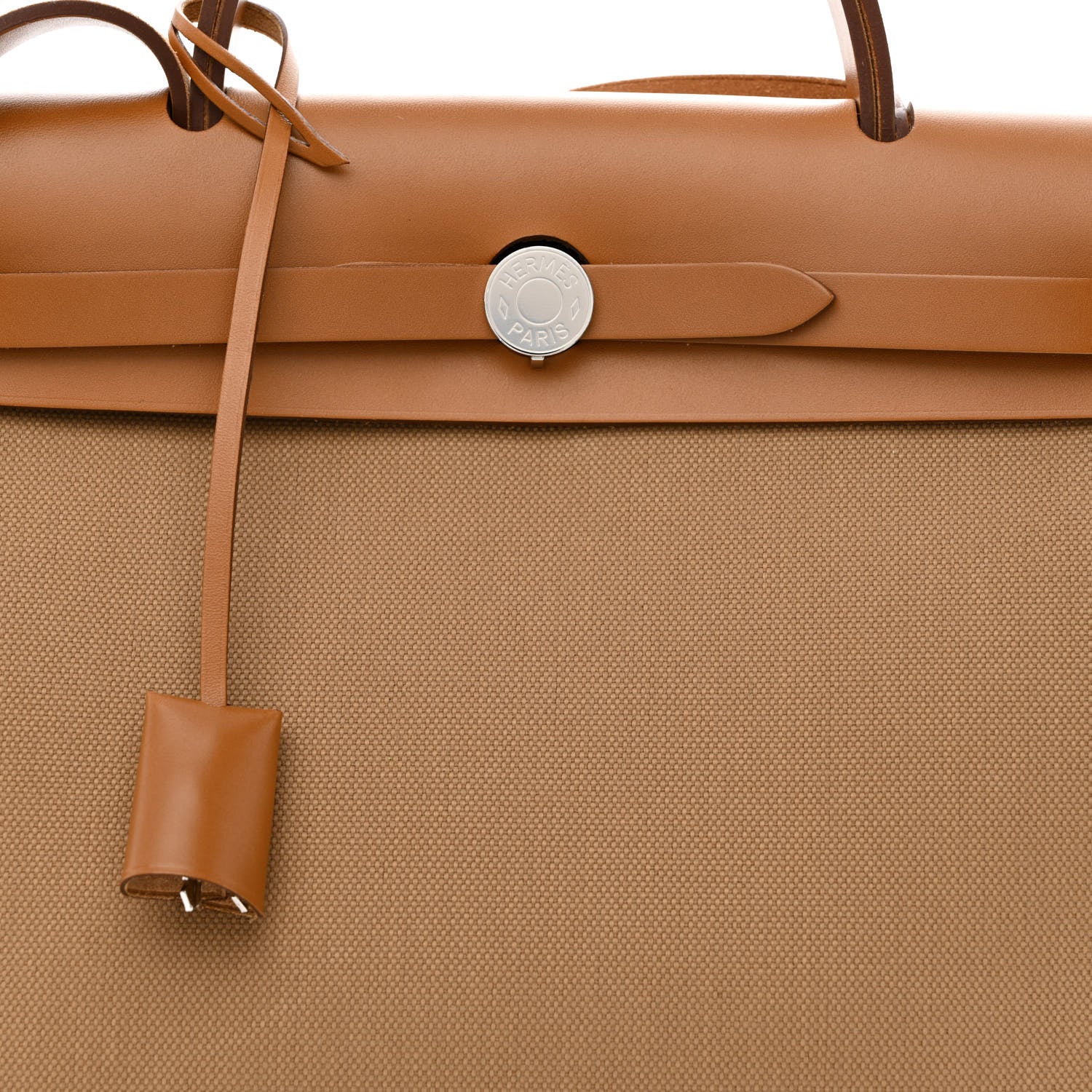 Hermes Military Toile Vache Hunter Herbag Zip Retourne 31 PM Chai Fauve 10 of 12