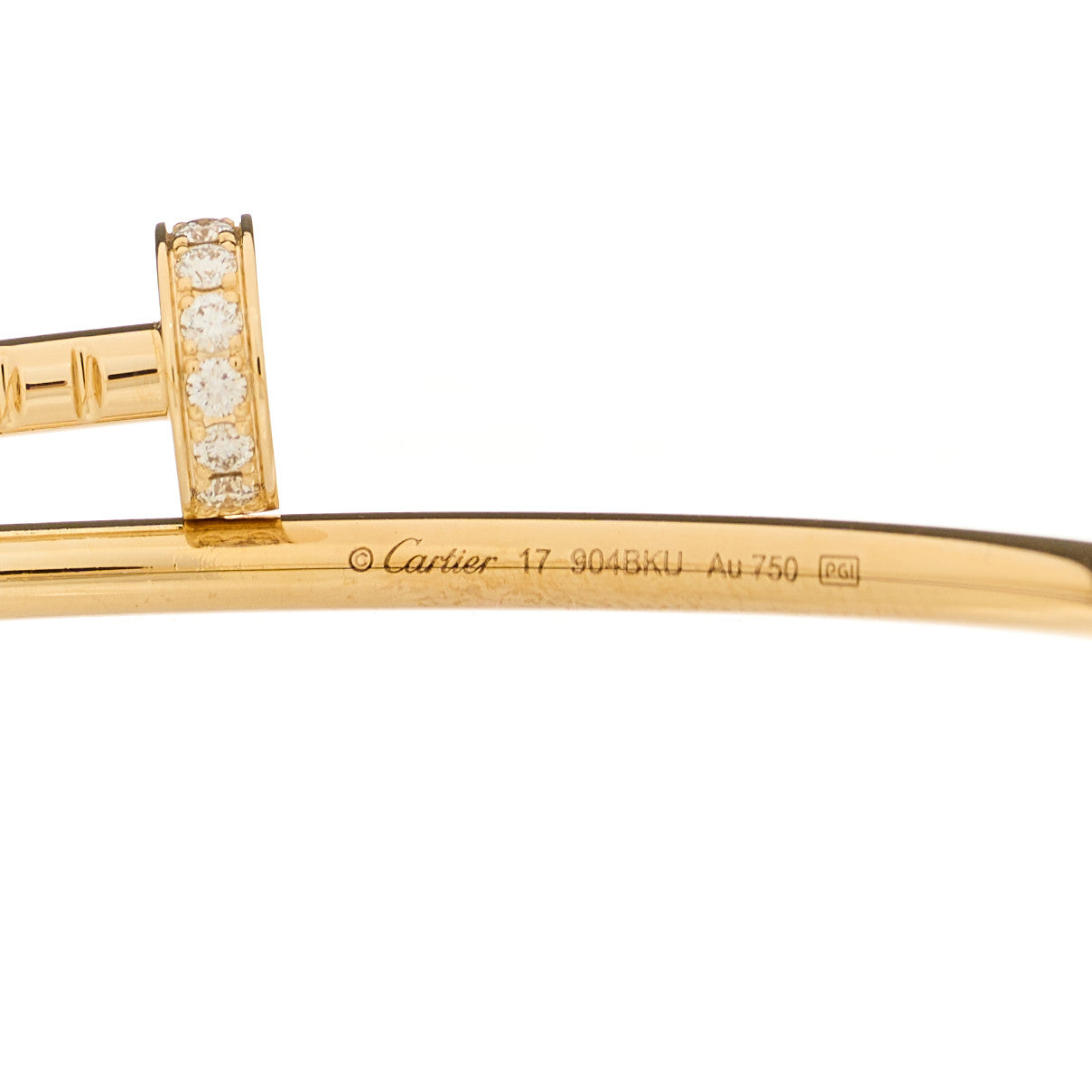 18K Yellow Gold Diamond Small Juste Un Clou Bracelet 17