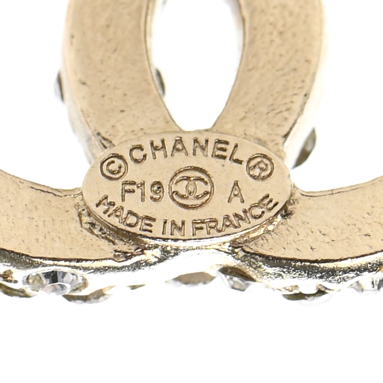 Chanel Crystal CC Earrings Gold 3 of 4