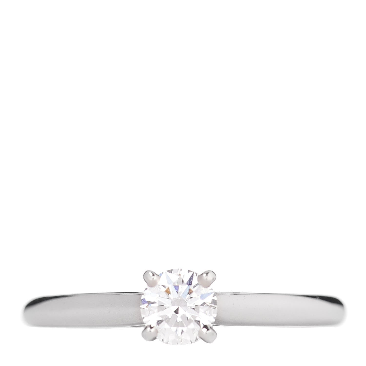 Cartier Platinum Diamond .35ct Solitaire Engagement Ring 51 5.75 1 of 6
