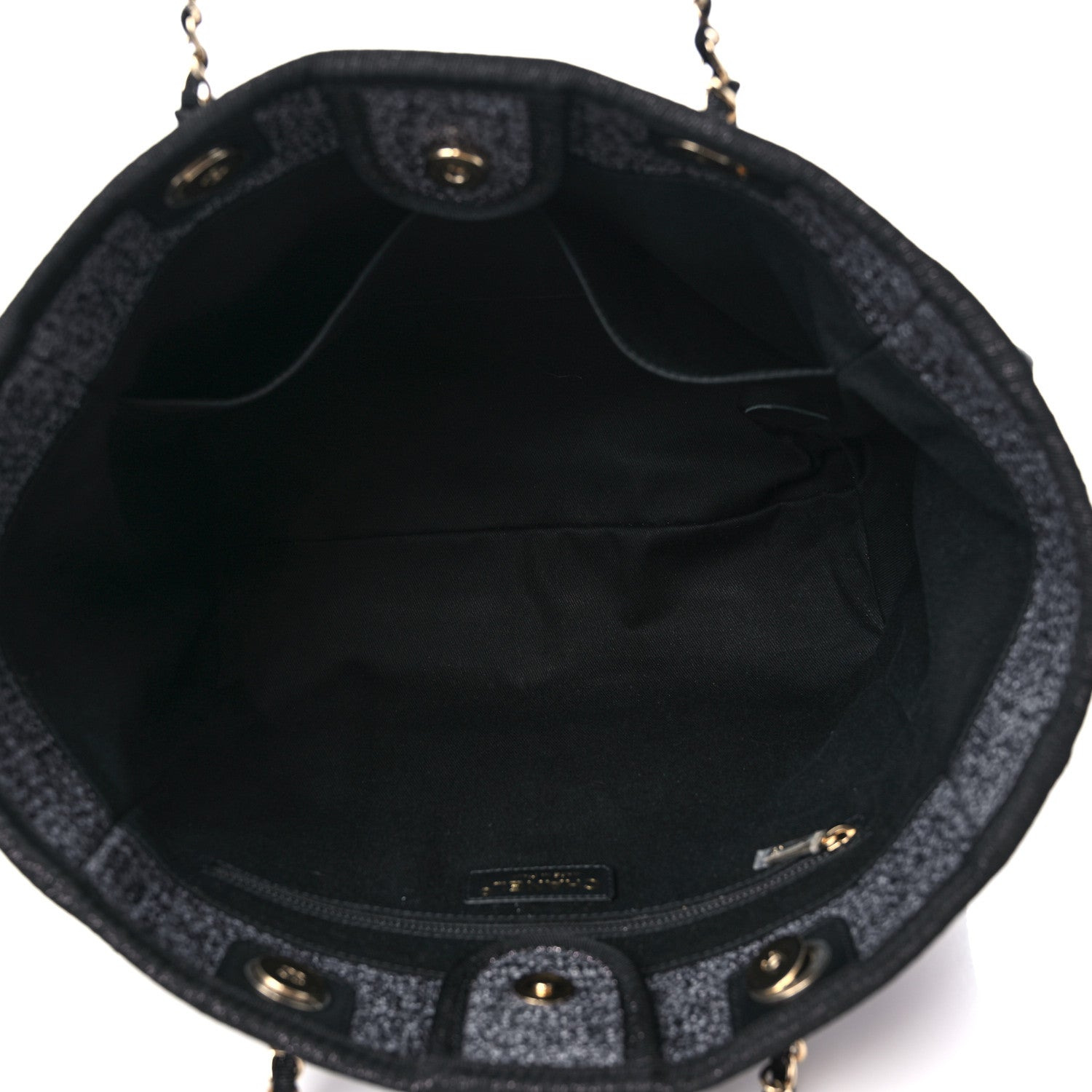 Chanel Lurex Boucle Small Deauville Tote Black 6 of 10