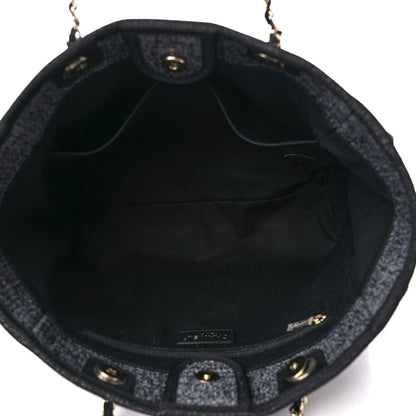 Chanel Lurex Boucle Small Deauville Tote Black 6 of 10
