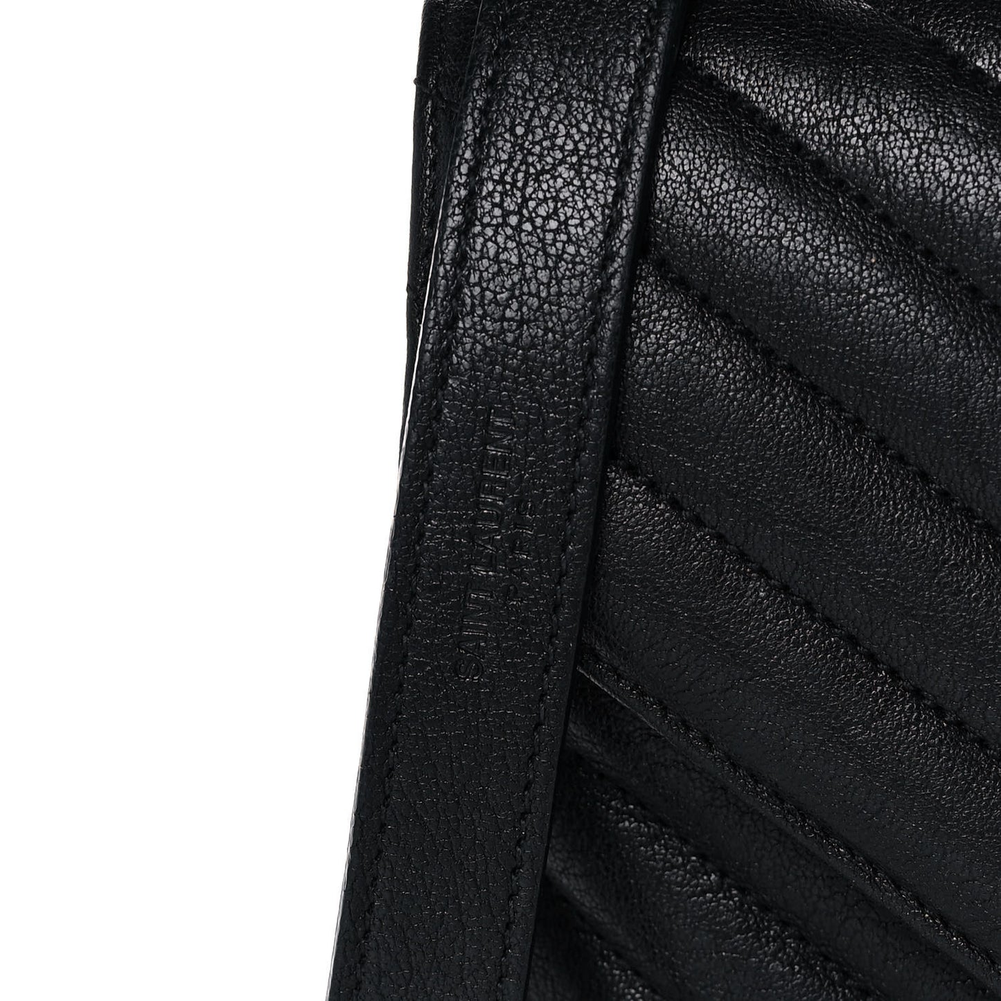 Sheepskin Matelasse Chevron Monogram Medium College Bag Black