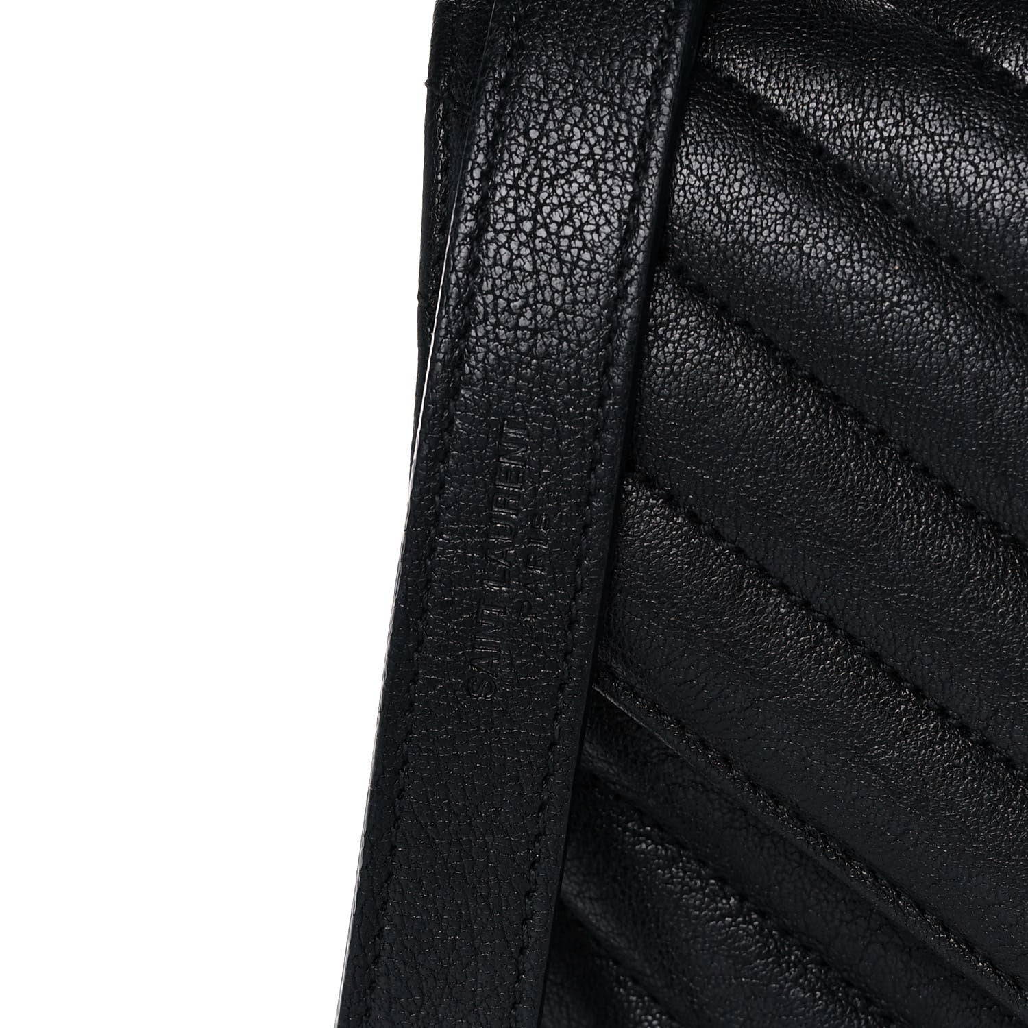 Saint Laurent Sheepskin Matelasse Chevron Monogram Medium College Bag Black 10 of 16