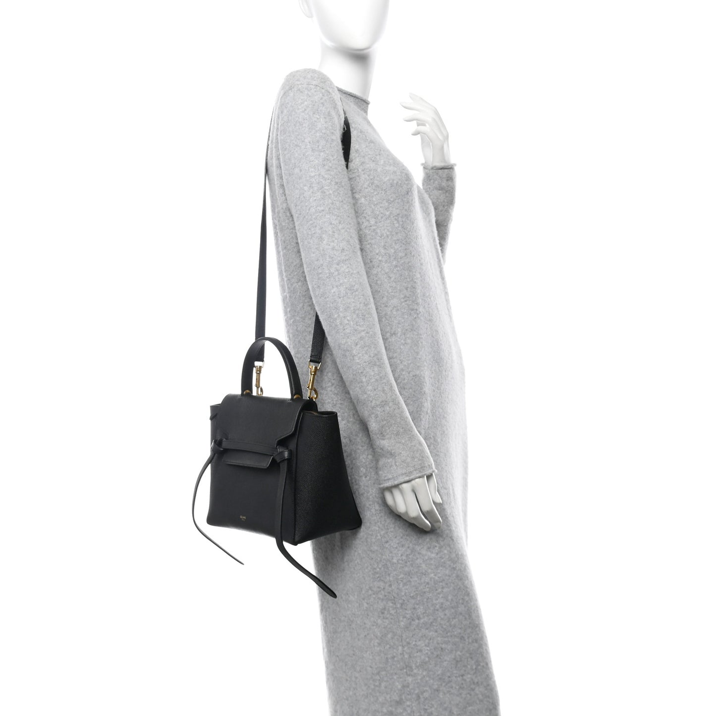 Grained Calfskin Micro Belt Bag Black