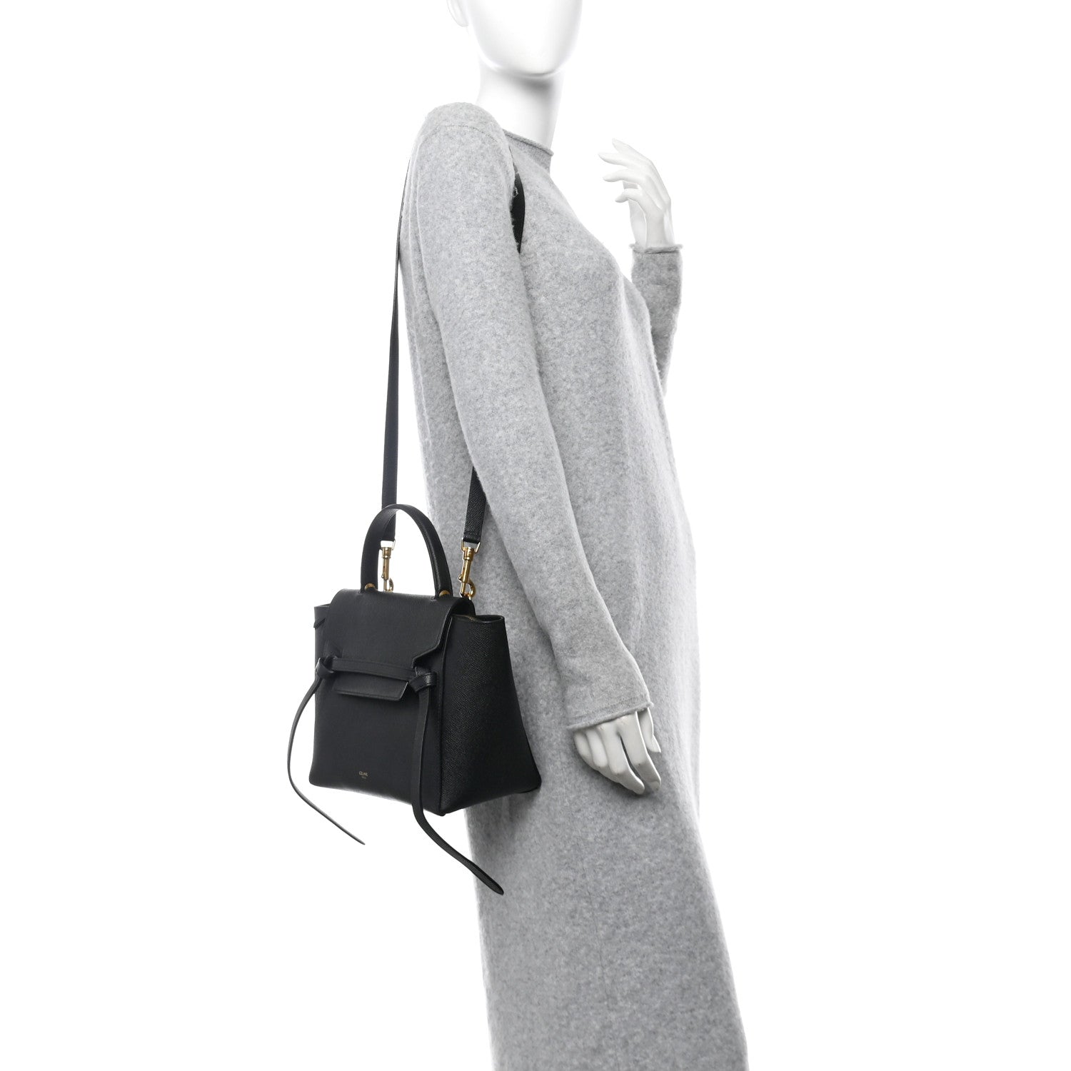 Celine Grained Calfskin Micro Belt Bag Black 2 of 10