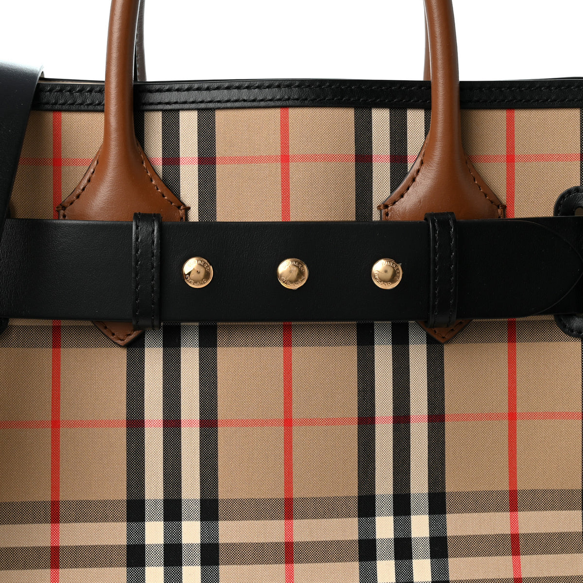 Burberry Calfskin Vintage Check Triple Stud Small Belt Bag Archive Beige 8 of 10