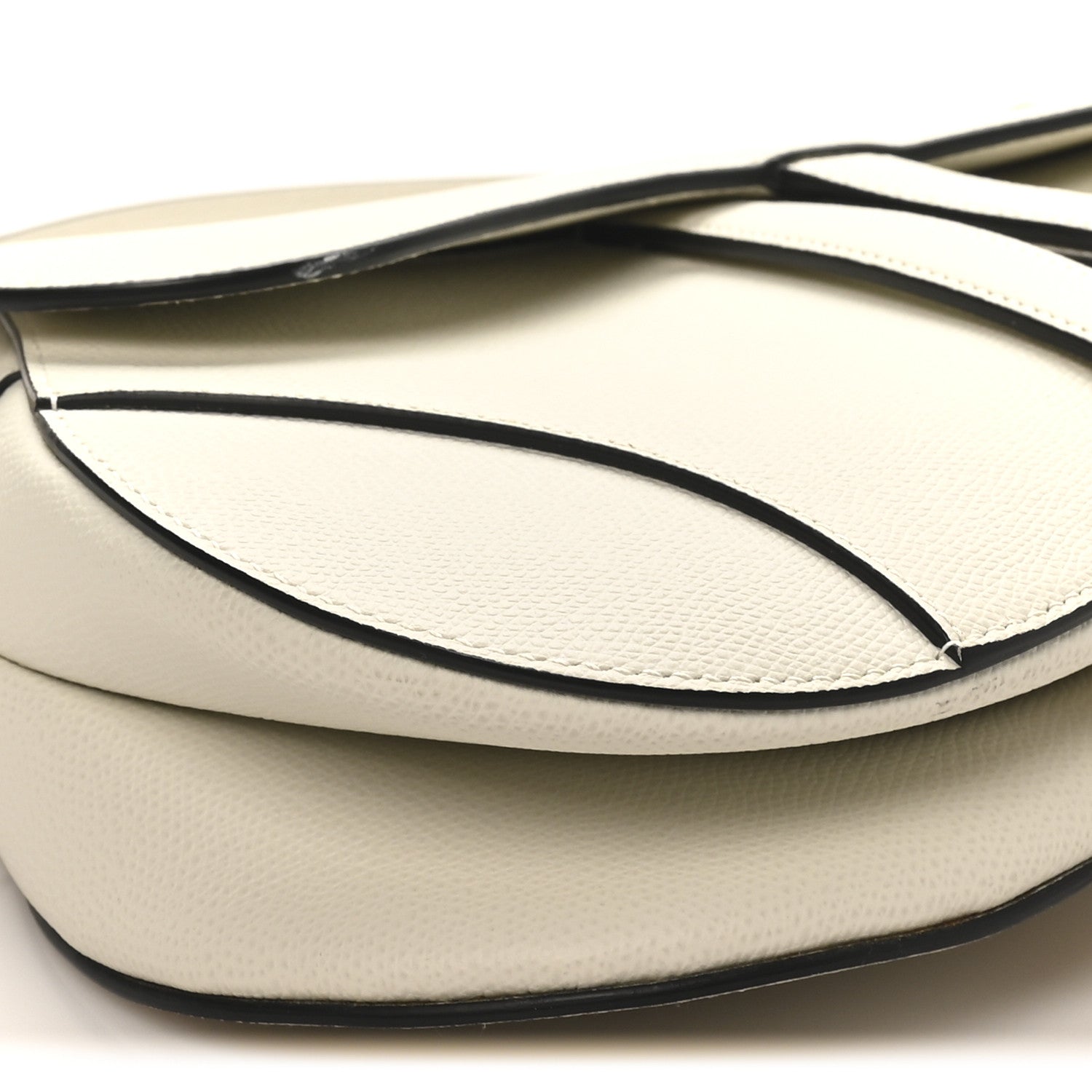 Christian Dior Grained Calfskin Saddle Bag White 9 of 10