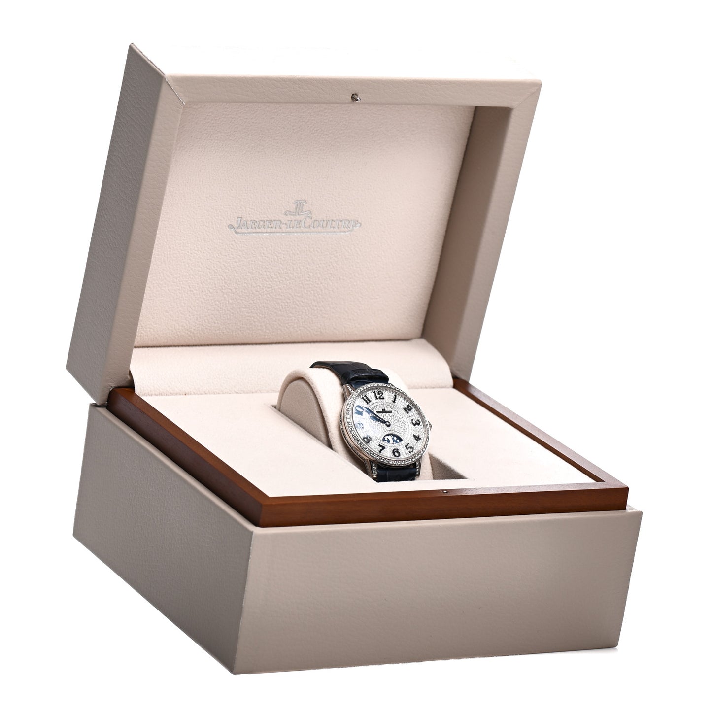 18K White Gold Alligator Diamond Pave 36mm Rendez-Vous Classic Day & Night Automatic Watch Q3433407